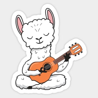 llama playing guitar Sticker